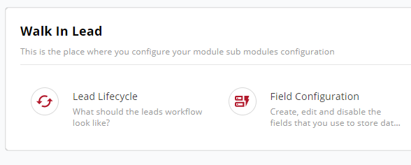 Module settings page
